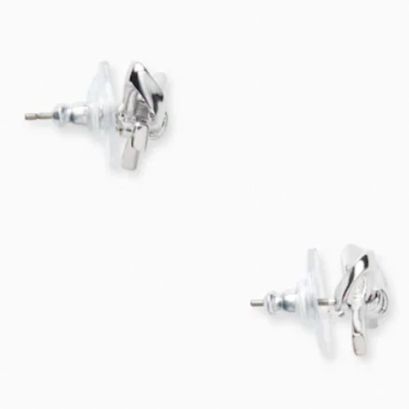 KATE SPADE Bow Silver Earrings Studs Posts NEW - Picture 3 of 3
